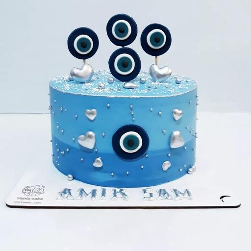 کیک چشم نظر،کیک آبی،کیک تولد،چشم نظر،کیک