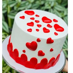 کیک تولد قلبی،عاشقانه، قرمز، کیک تولد همسر، خامه ای