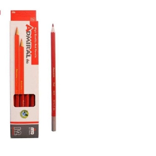 مداد قرمز یک بسته مداد قرمز آدمیرال مدل 861R بسته 12 عددی جنس عالی نرم