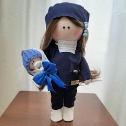 عروسک روسی یا عروسک پارچه ای دستدوز یا عروسک ولنتاین