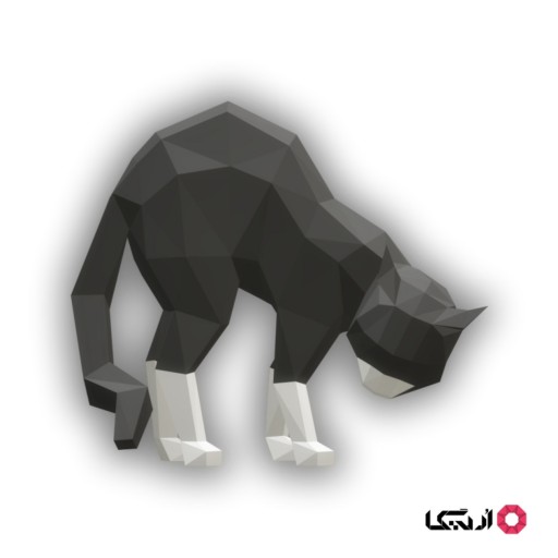 پازل سه بعدی مقوایی اریگا مدل لکسی (گربه) رنگ طوسی و سفید