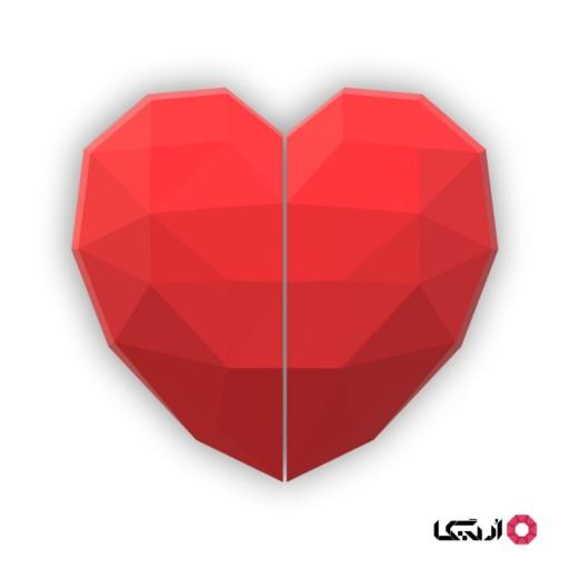 پازل سه بعدی مقوایی اریگا مدل قلب (جعبه کادویی) رنگ قرمز