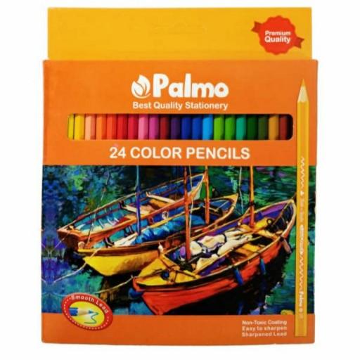 مداد رنگی 24 رنگ مقوایی پالمو