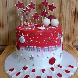 کیک تولد پسرانه قرمز