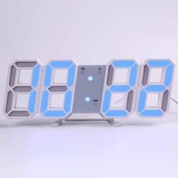 ساعت دیجیتال رومیزی سه بعدی فریم سفید نور آبی  2310
