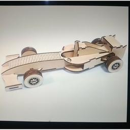 پازل سه بعدی چوبی طرح ماشین مسابقه با جزییات و زیبا محکم و سبک