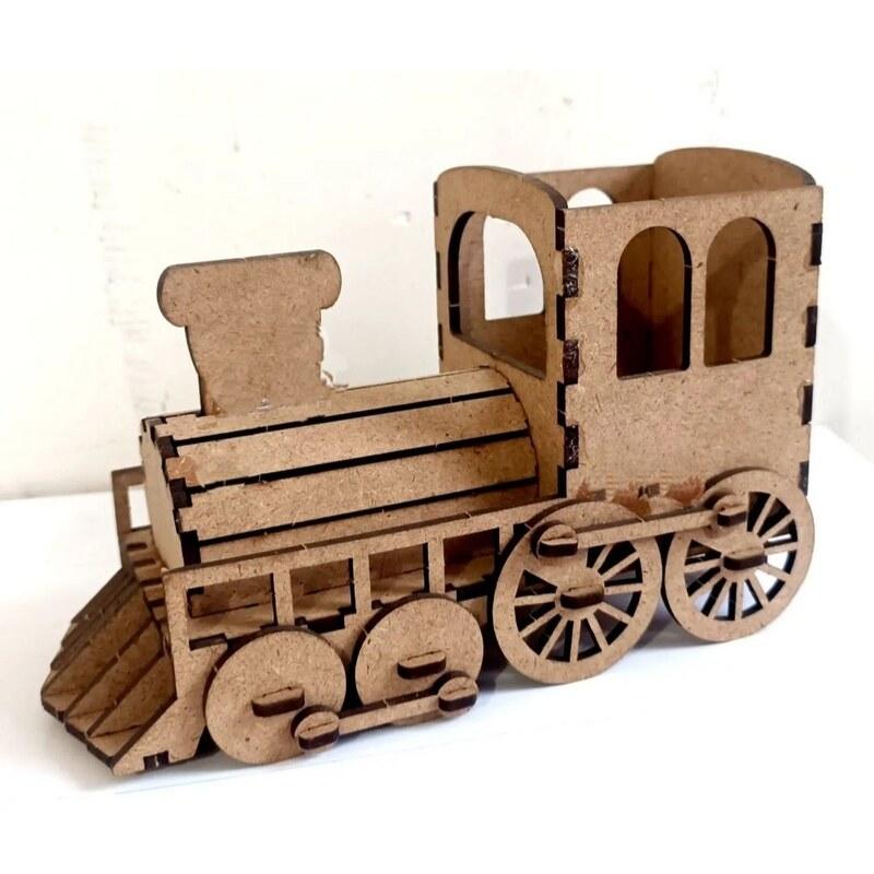 پازل سه بعدی چوبی جامدادای طرح قطار با جزییات و زیبا محکم و سبک