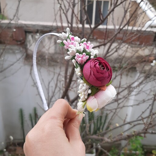 تل سر بهاری مدل گل فندقی و شکوفه مناسب 3 سال به بالا