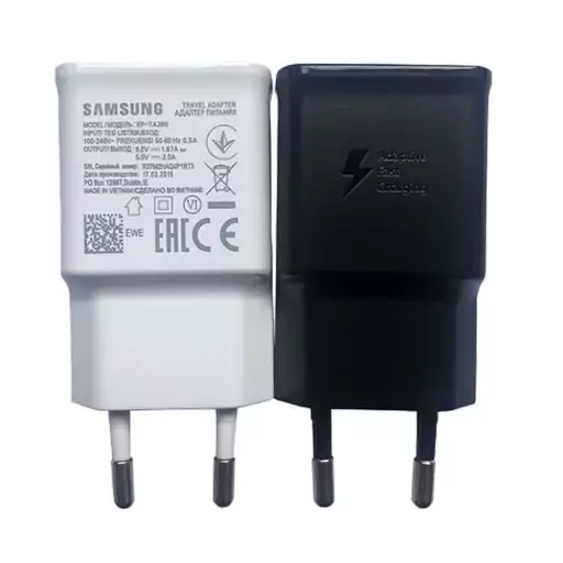 کلگی شارژر SAMSUNG مدل S10 ویژگی اورجینال سفید و مشکی( لوگو حک شده)