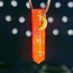  آویز دست ساز رزین  مدل الماس طرح نارنجی ورق نقره برند E. K کد 1066