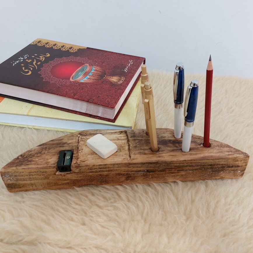 جای خودکار و مداد ایستاده از جنس چوب (پس کرایه)