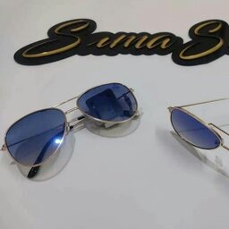 عینک آفتابی یووی 400رنگ آبی فرم طلایی  بسیار شیک زیبا 