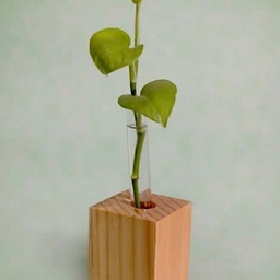 گلدان چوبی مکعبی