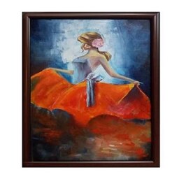 تابلوی نقاشی رنگ روغن روی بوم مدل رقص فلامنکو اندازه بدون قاب 40 در 50 سانت