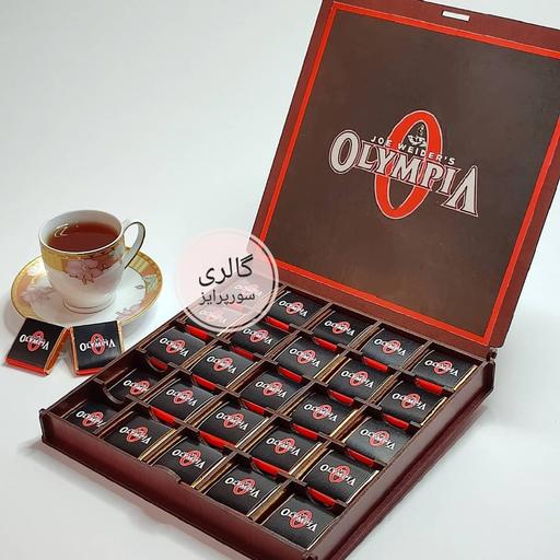 باکس هدیه مناسبتی  با 50 عدد شکلات کاکائو با   طراحی و چاپ رایگان لوگو (عکس و ایده مشتری)