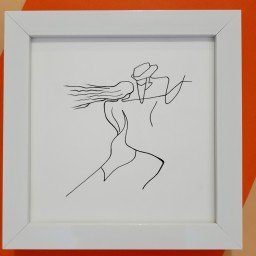 تابلو نقاشی راپید عاشقانه مینیمال از غرفه گُلی