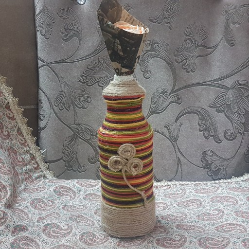 گلدان تزیینی  سنتی کنفی همراه باهدیه سیدی