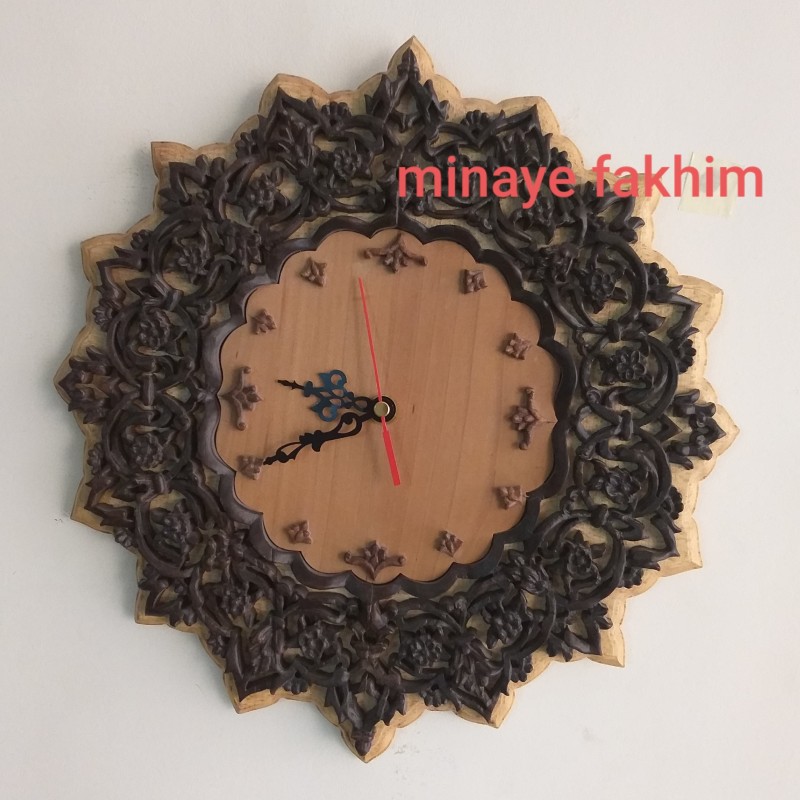 ساعت دیواری منبتکاری کد124