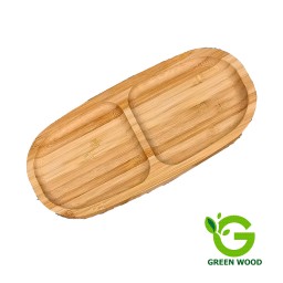 ظرف اردو خوری چوبی بامبو 2 خانه (ظروف سرو و پذیرایی) کد Gw141201017