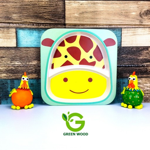 ظرف غذای کودک بامبو فایبر (سرویس غذاخوری-ظرف کودک) ست 5 تکه زرافه کد Gw120101023