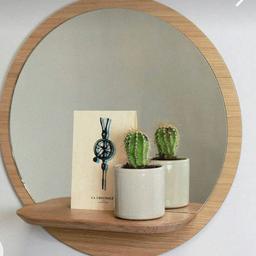 آینه چوبی گرد ساخته شده از چوب طبیعی 