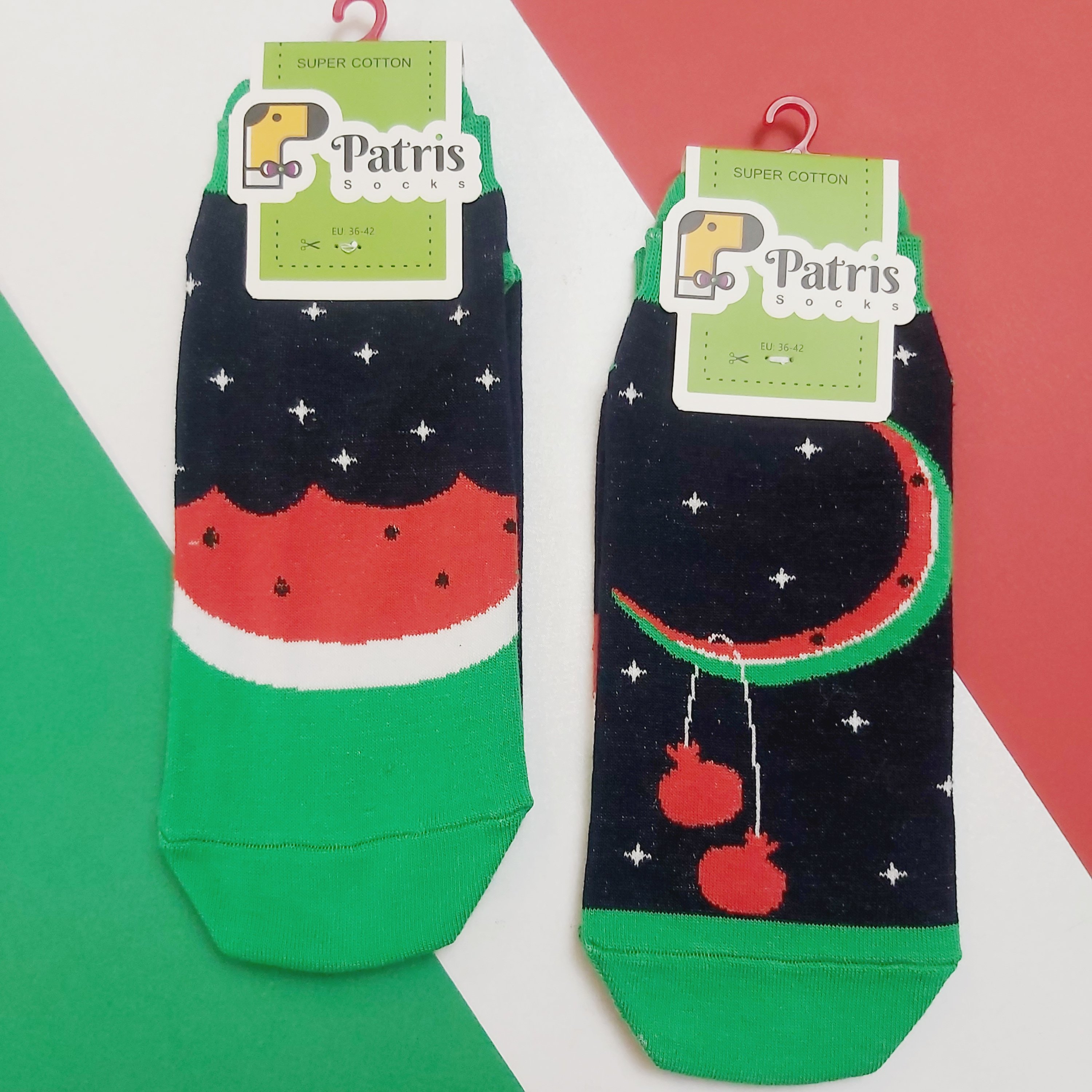 جوراب یلدا،مچی،طرح انار و هندوانه،نخ پنبه درجه یک،