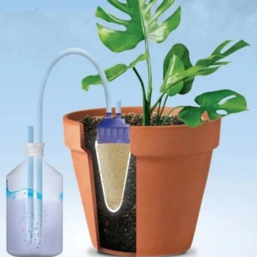 پک آبیاری هوشمند تک عددی / آبخوان 10 سانتی ، درپوش کوچک با شلنگ مورد نیاز ، حلقه کورکن و نی / مناسب یک گلدان