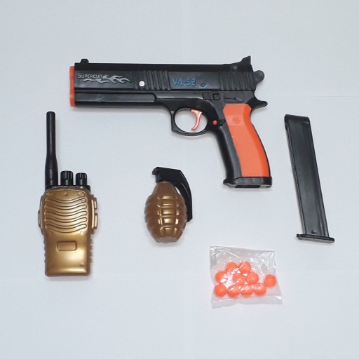تفنگ کلت خشابی (خشاب 10 تایی ، توپ پلاستیکی ، نارنجک ، بی سیم )