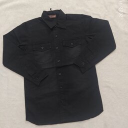 پیراهن لی پسرانه زغالی سنگ شور شده سایز (6 تا 12 )