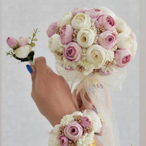 دسته گل عروس، ریسه عروس ،دستبند عقد عروس ،مناسب برای عروسی و عقد و محضر،