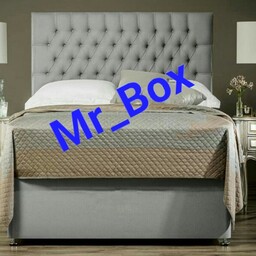 تختخواب باکس ثابت هتلی سایز  160  دونفره به همراه تاج تخت خواب بدون تشک