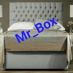 تختخواب باکس ثابت هتلی سایز  180 دونفره به همراه تاج تخت خواب بدون تشک