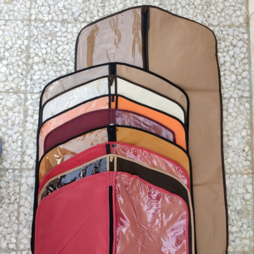بسته دوعددی کاور لباس در دوسایز متوسط رنگ کرم و سایز کوچک با رنگبندی متنوع