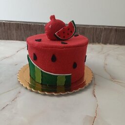 ماکت کیک قرمز و سبز هندوانه یلدا آتلیه 