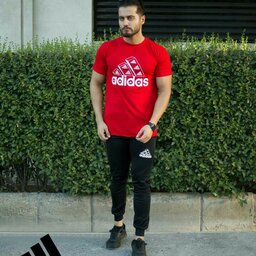 ست تیشرت وشلوار adidas مدل berkan (قرمز)