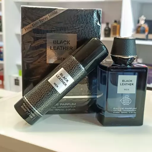 عطر مردانه فراگرنس ورد با اسپری Black Leather حجم 100 میل مشابه کرید اونتوس


