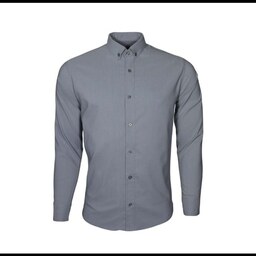 پیراهن مردانه طوسی روشن  کشی (ارسال رایگان )آستین بلند  جنس بنگال m تا  5xl