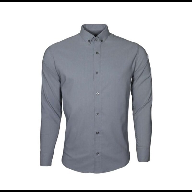 پیراهن مردانه طوسی روشن کشی آستین بلند جنس بنگال m تا 5xl