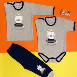 ست 3 تیکه جذاب  طرح جودون لباس کودک  6 تا 14 ماه- سیسمونی- کودک- نوزادی