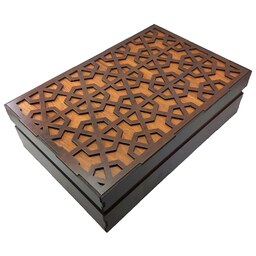  جعبه چای کیسه ای مدل اسلیمی  به همراه  6 عددزیر لیوانی کد 162