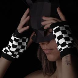 دستکش اسپرت طرح شطرنجی پنبه ای