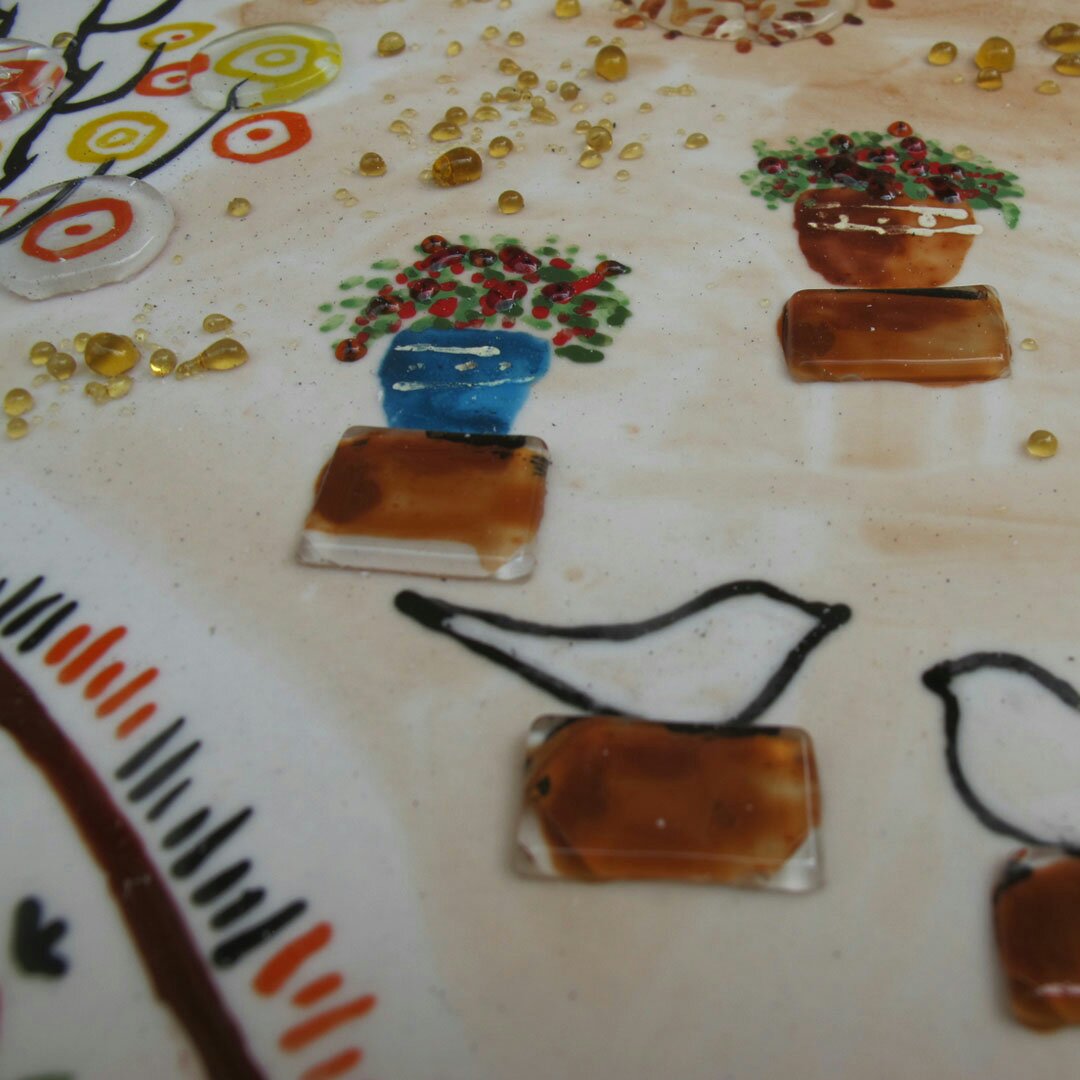 تابلو آمینا طرح  درخت زندگی(قاب سفید)