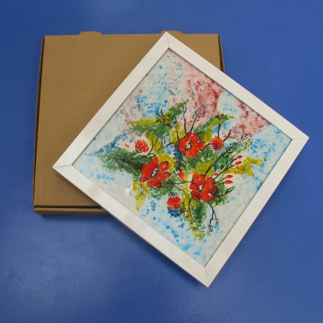 تابلو آمینا طرح طبیعت زیبا(قاب سفید)