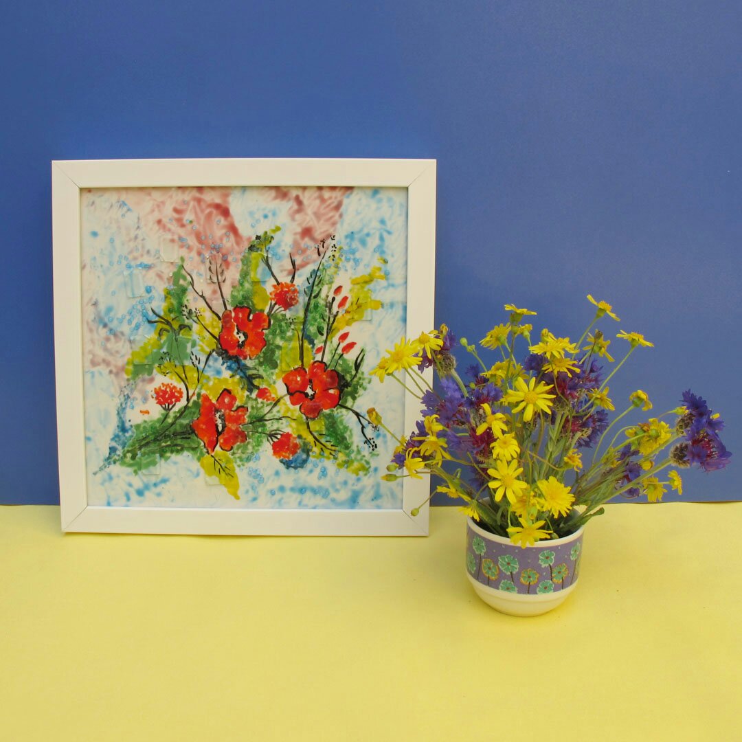 تابلو آمینا طرح طبیعت زیبا(قاب سفید)