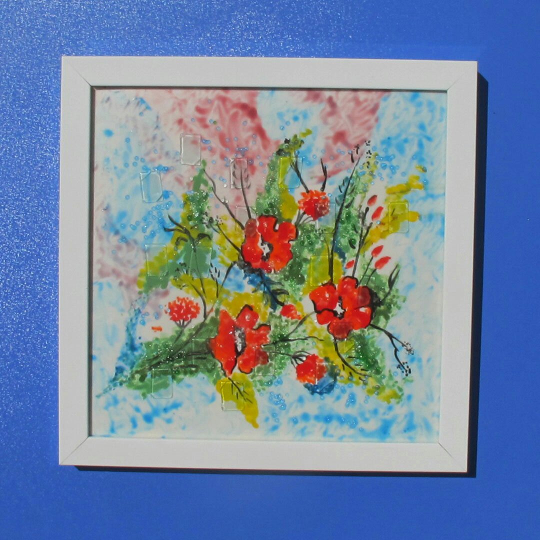 تابلو آمینا طرح طبیعت زیبا(قاب سفید)