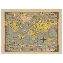 تابلو شاسی پالمیرا طرح نقشه تاریخی عجایب جهان کد MAP113 سایز 50X70