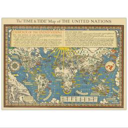 تابلو شاسی پالمیرا طرح نقشه تاریخی جهان کد MAP127 سایز 50X70