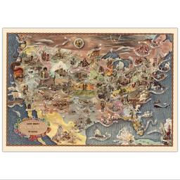تابلو شاسی پالمیرا طرح نقشه تاریخی تاریخ قاره آمریکا کد MAP142 سایز 50X70