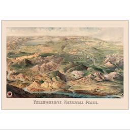 تابلو شاسی پالمیرا طرح نقشه تاریخی پارک ملی Yellowstone کد MAP120 سایز 50X70