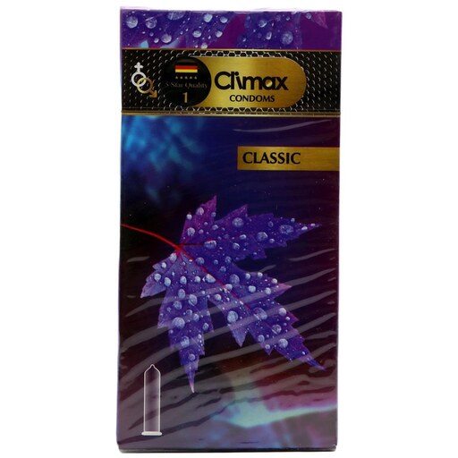 کاندوم کلایمکس مدل CLASSIC ساده همراه با مواد روان کننده  12 عددی